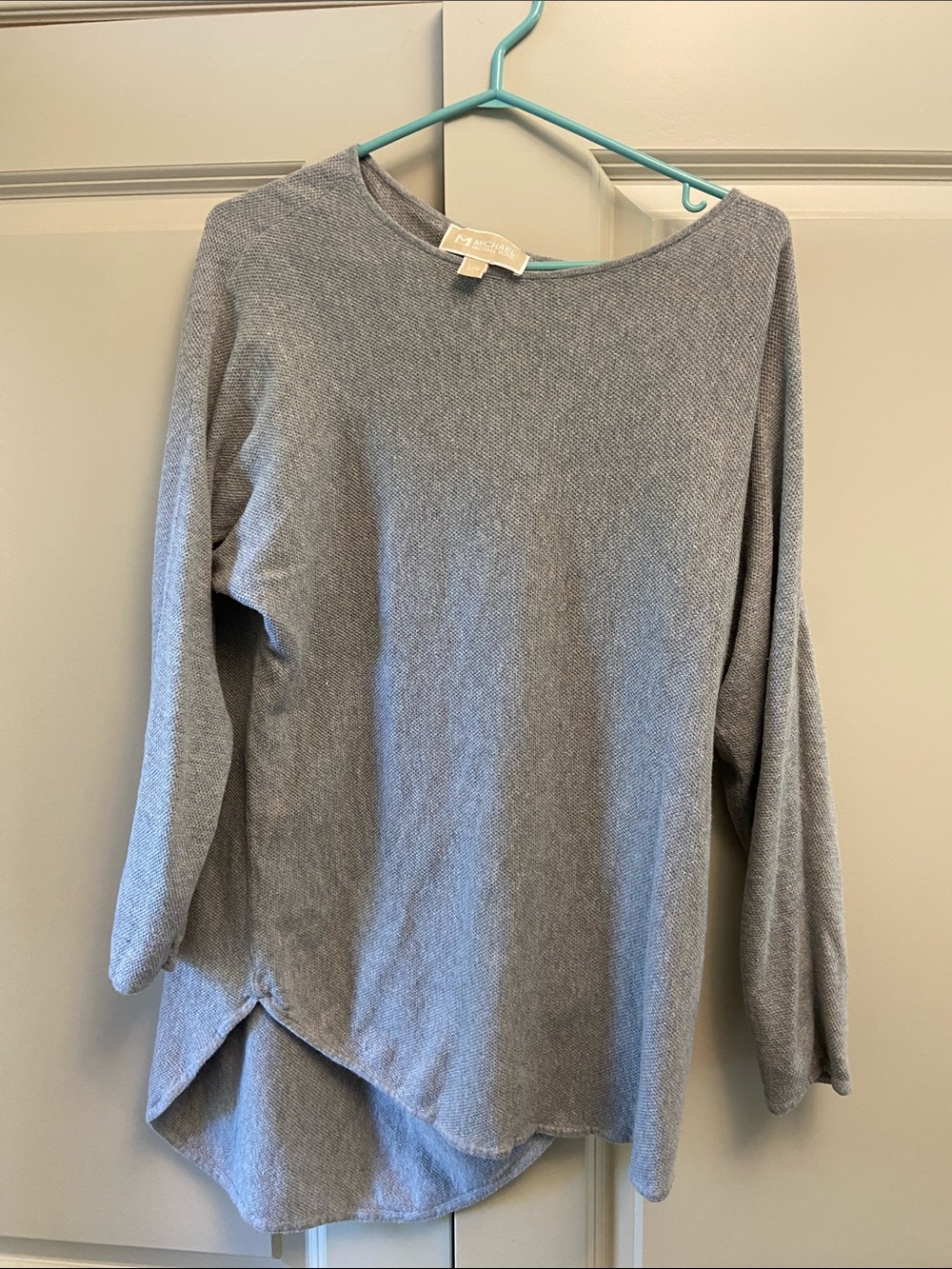 MICHAEL Michael Kors Heather Gray Long-Sleeve Boatneck Knit Top